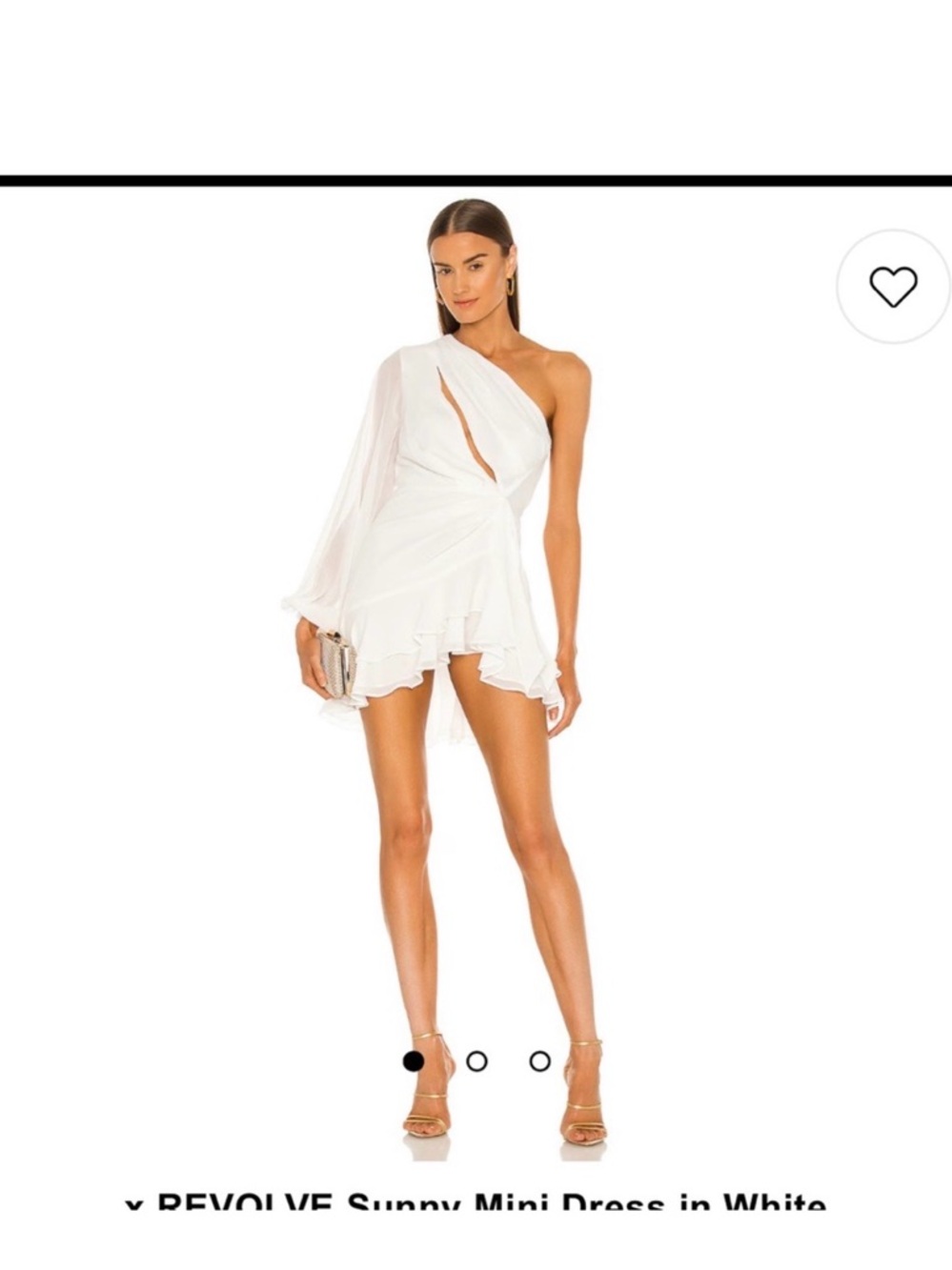 Michael Costello White One-Shoulder Ruffled Mini Dress
